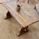 Ancient monastery coffee table in raw solid oak.