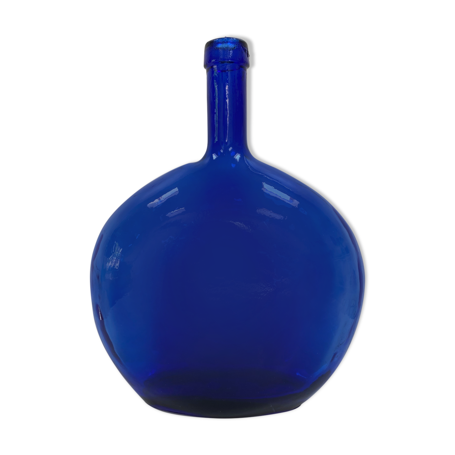 Carafe / vase / dame-jeanne en verre bleu cobalt