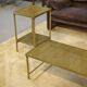 Néo-classical coffee table set with 2 side tables, mirrored glass, 1980s.