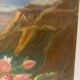 Old painting, still life with daisy roses and wild flowers, signed, early XX century