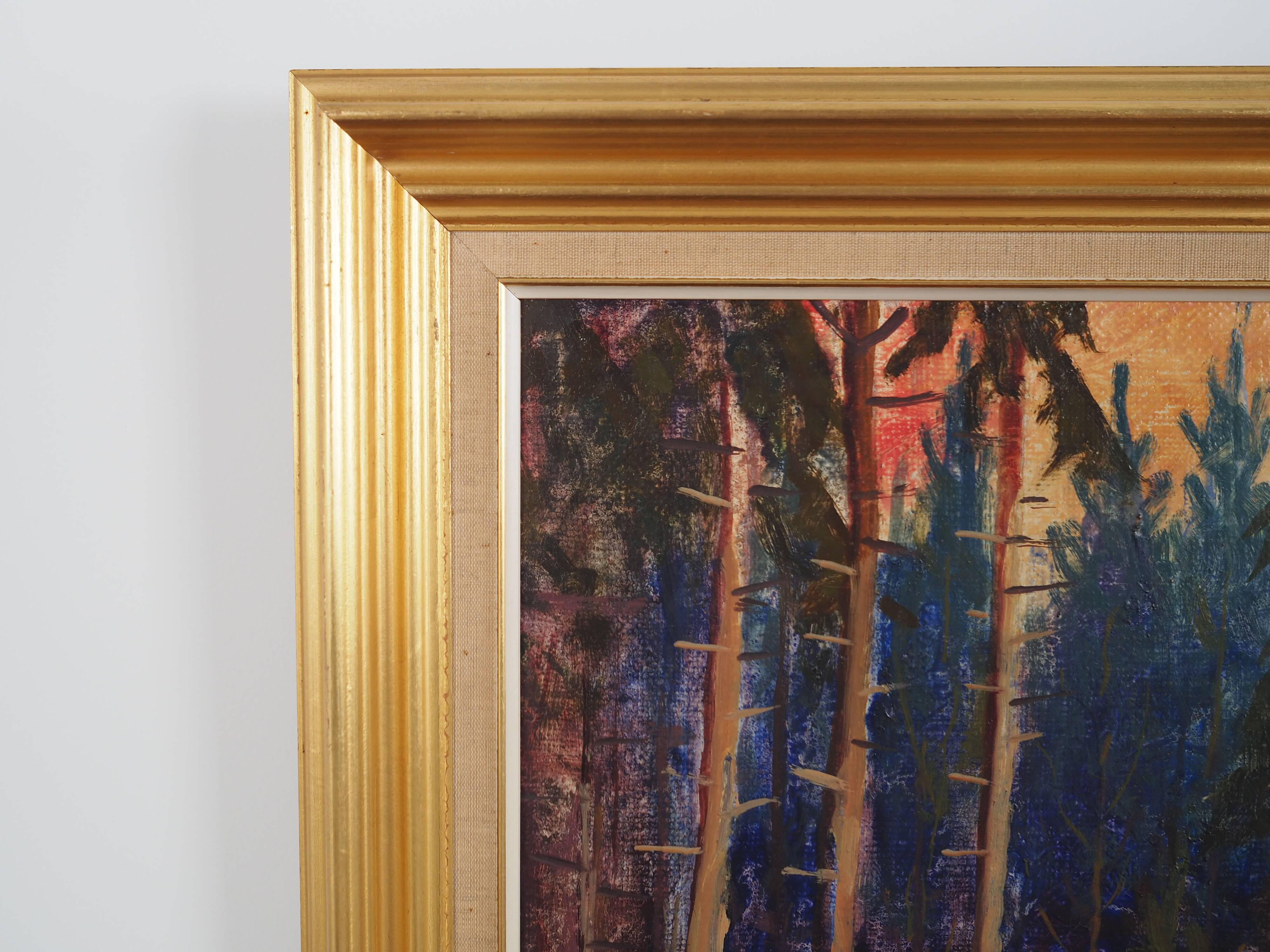 Painting „The Autumn Forest”, Scandinavian design, 1960s