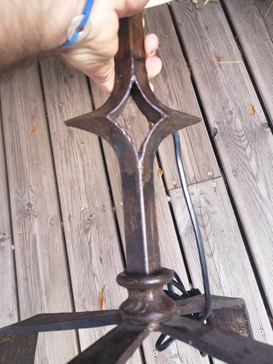 Forged iron lamp - circa 1970