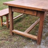 Farm table and benches, 70s