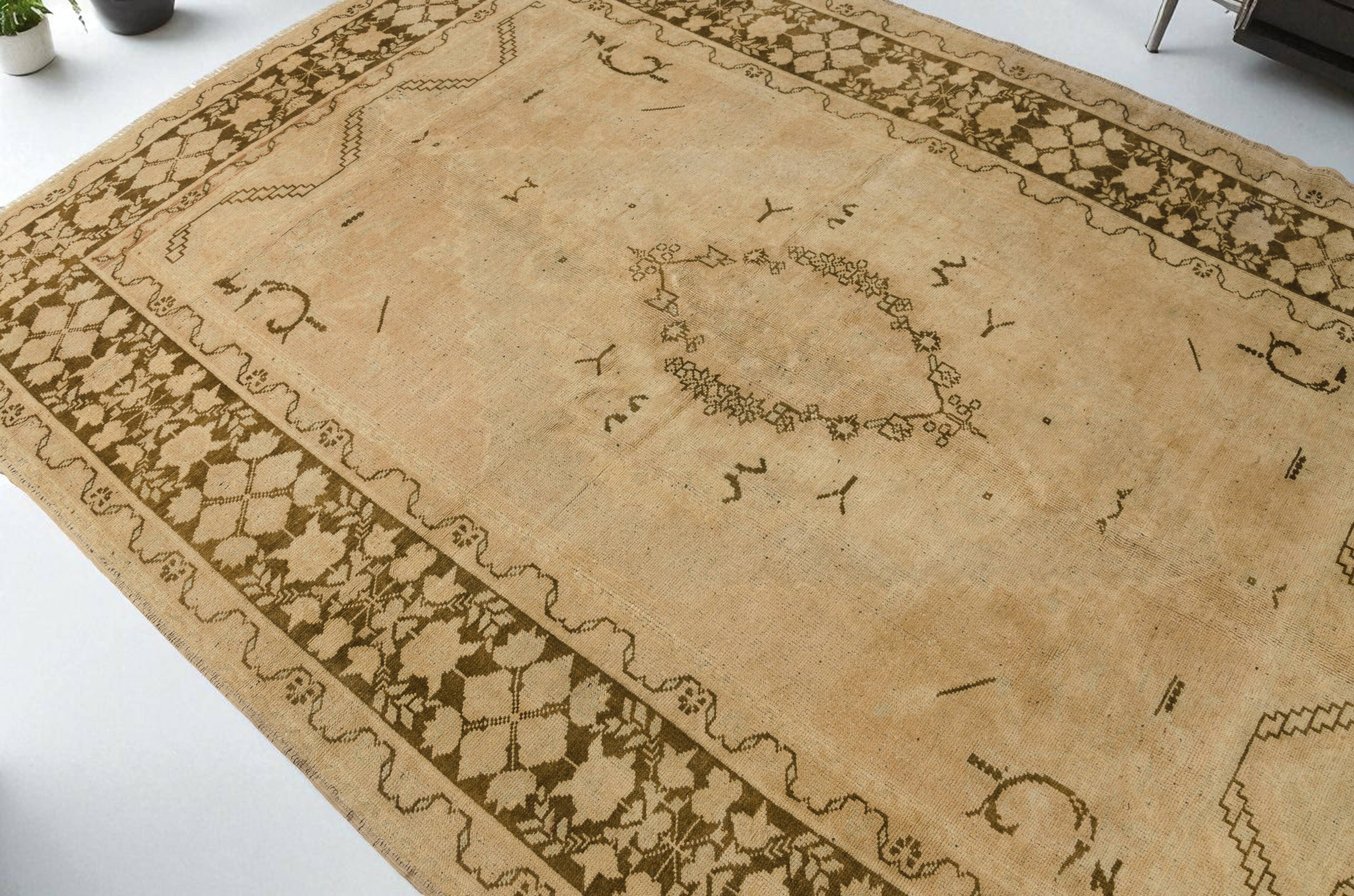 Oushak Handknotted Vintage Floor Rug