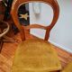 Pair of wooden chairs with velvet seats