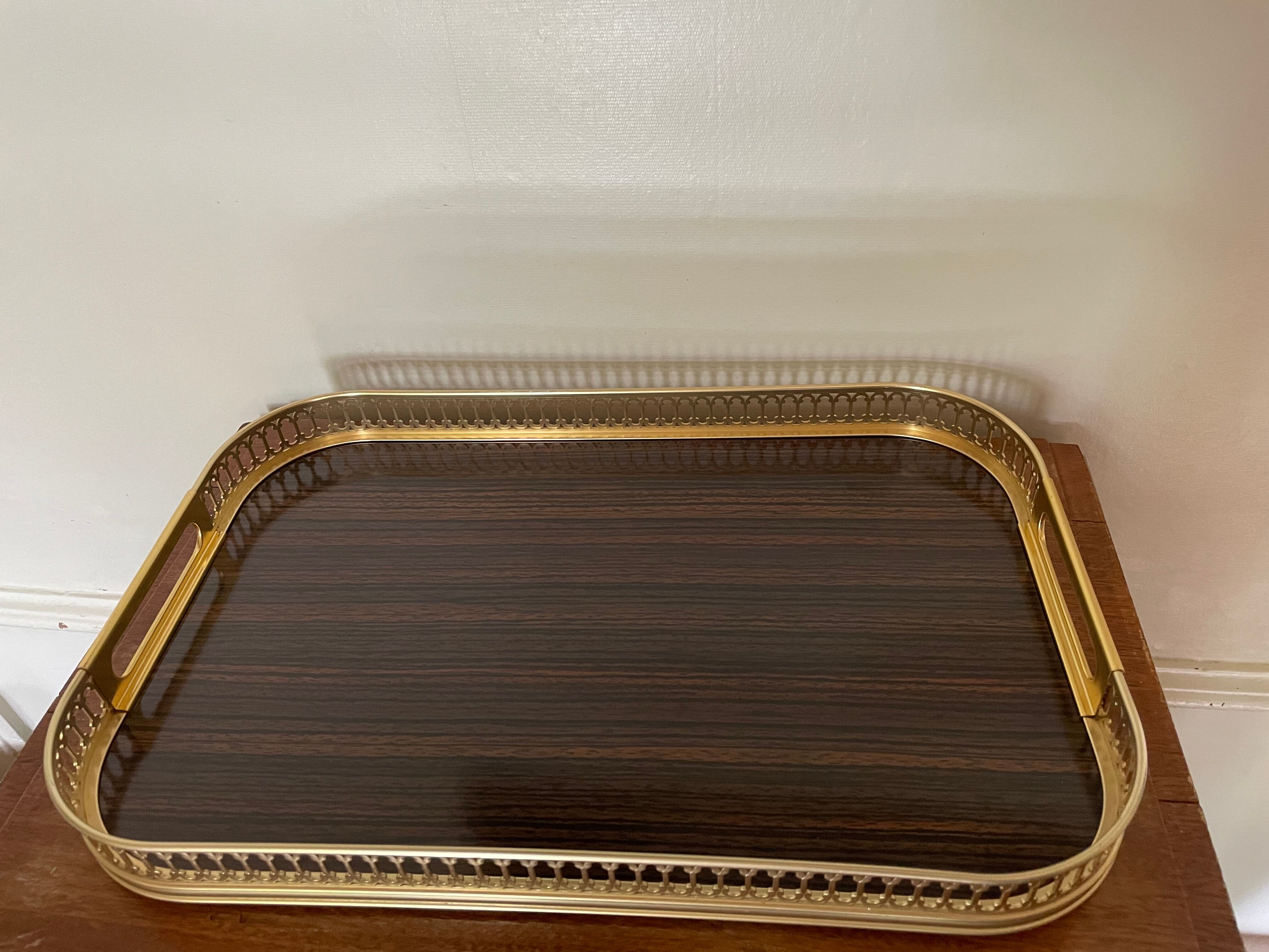 Vintage brass and formica tray 1950s