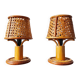 Pair of vintage rattan lamps