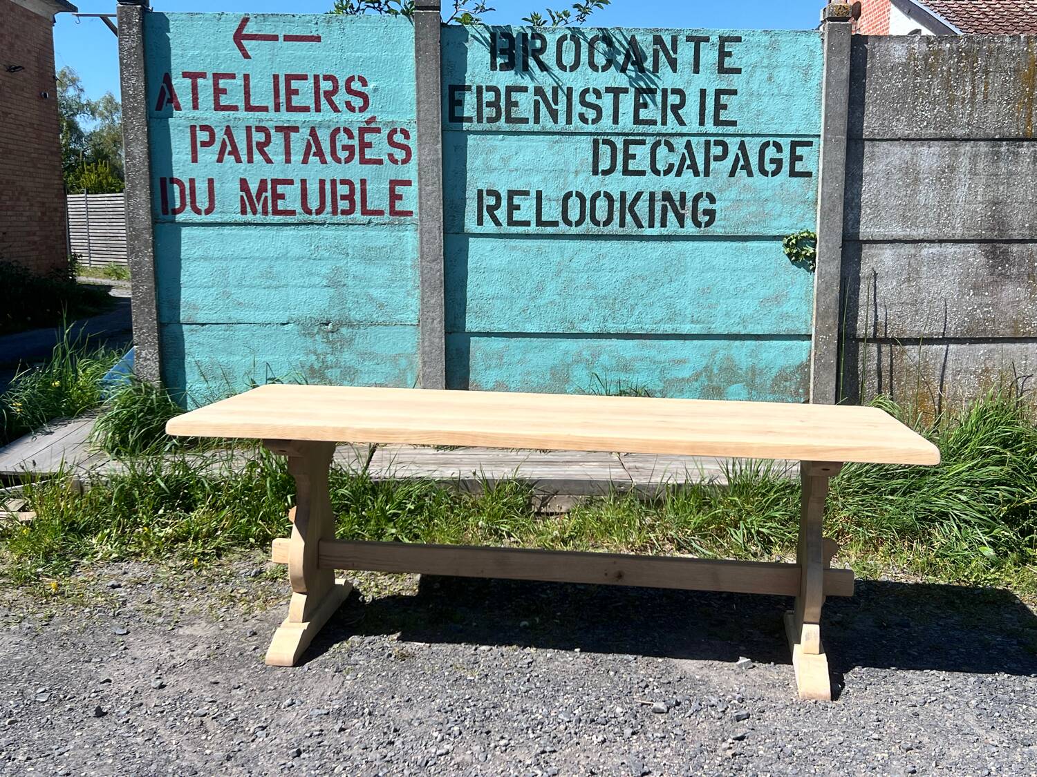 Solid oak farmhouse table