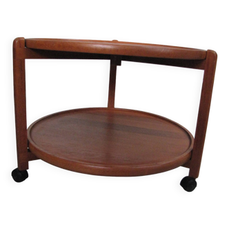 danish sidetable / trolley in solid teak