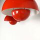 Red flowerpot hanging lamp by Verner Panton