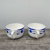 Duo of Sarreguemines cups, 1960
