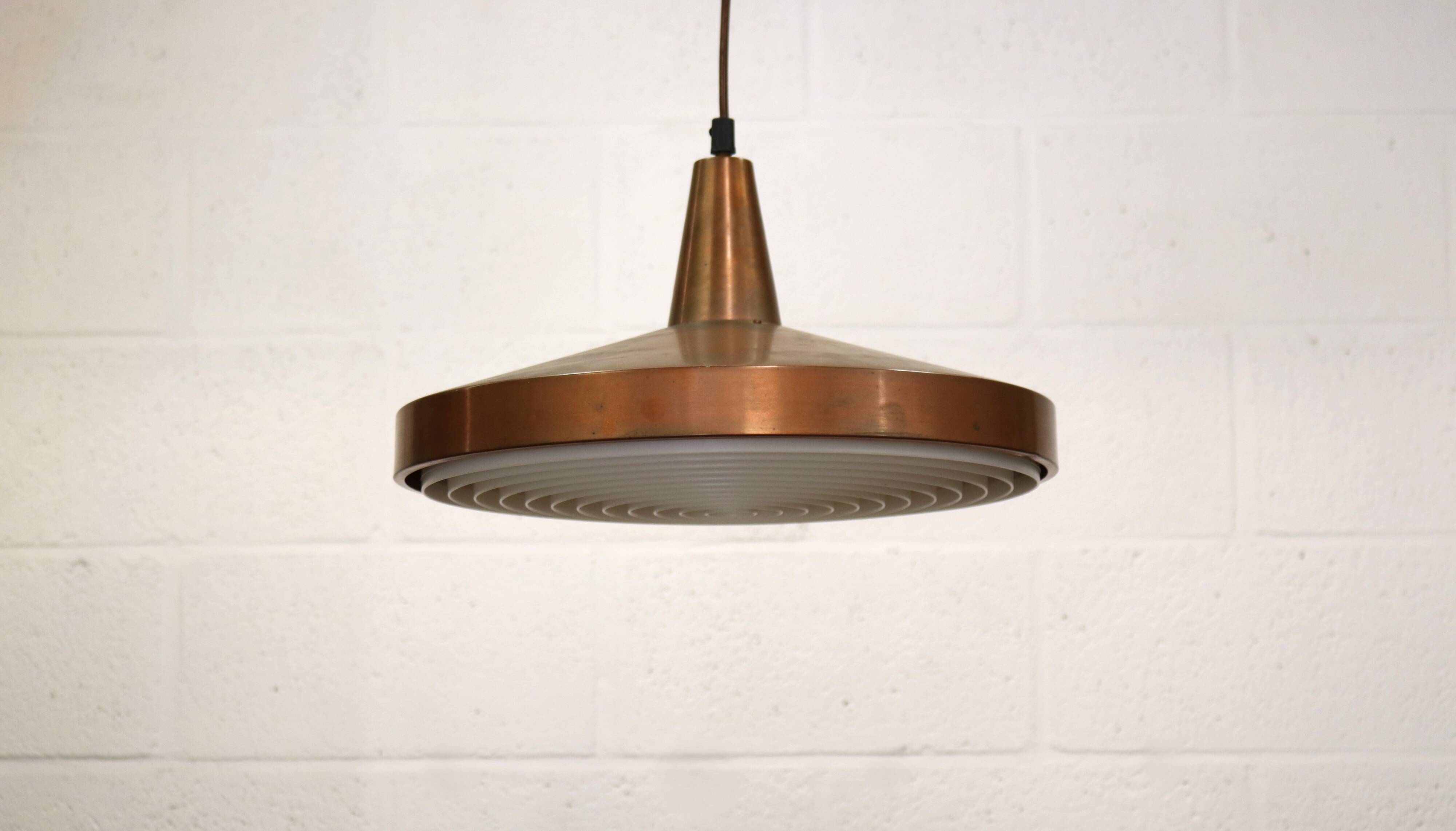 Vintage Copper Pendant Lamp: 1960s Scandinavian Design