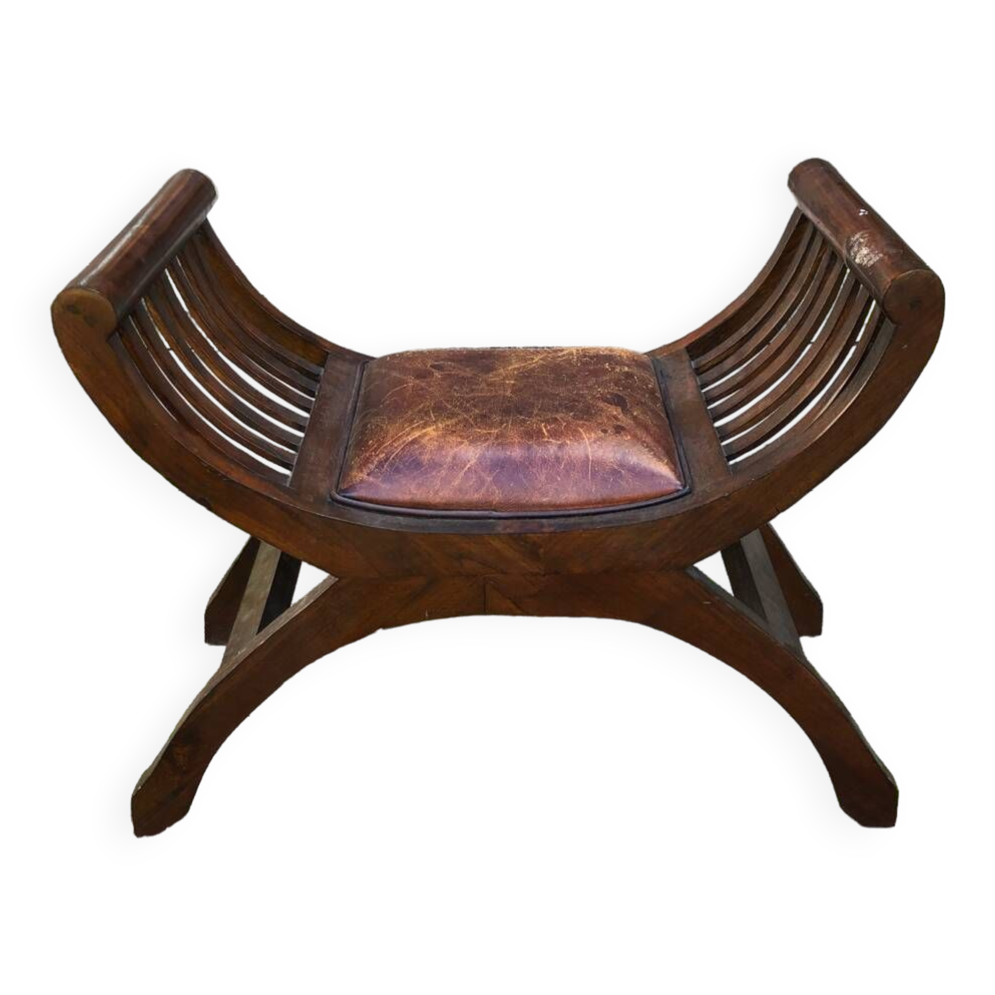 Leather curule chair