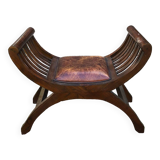 Leather curule chair