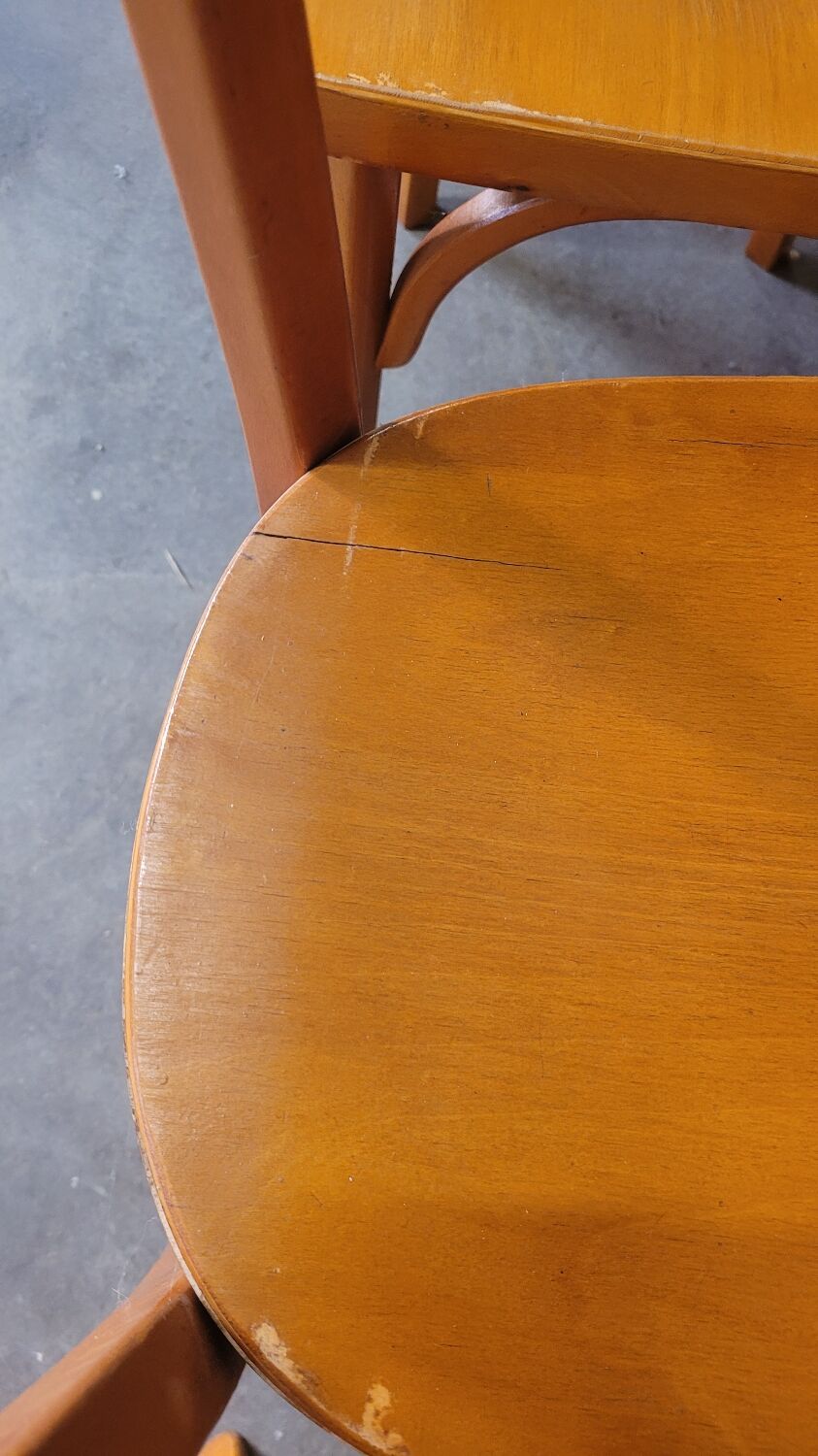 Series of 4 bistro chairs signed Baumann 1950 vintage