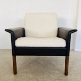 1960s retro Hans Olsen rosewood and leather lounge chair