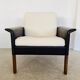 1960s retro Hans Olsen rosewood and leather lounge chair
