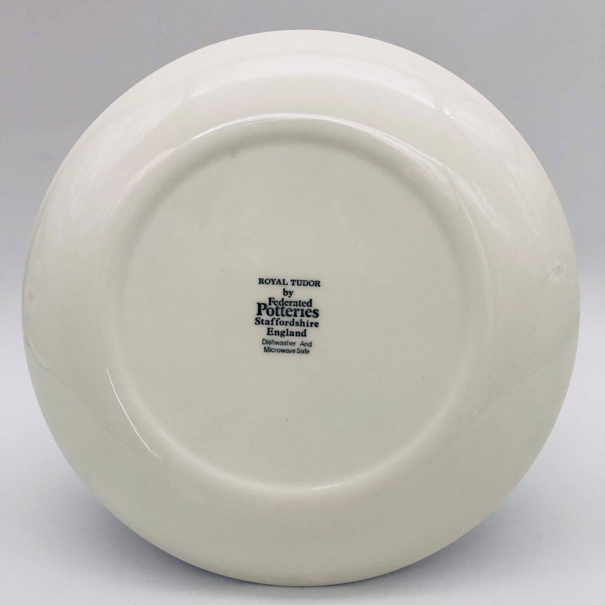 6 dessert plates, "Federated Potteries Staffordshire" (England).