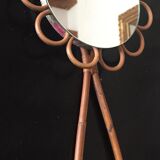 Hand rattan mirror 15x28cm