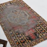 3x6 Shades Of Red & Black Handmade Wool Classic Vintage Rug, 100x179Cm