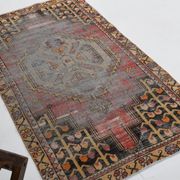 3x6 Shades Of Red & Black Handmade Wool Classic Vintage Rug, 100x179Cm