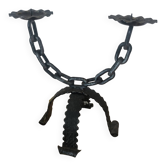 Brutalist wrought iron chandelier