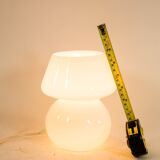 Lampe champignon classique verre opalin blanc années 80