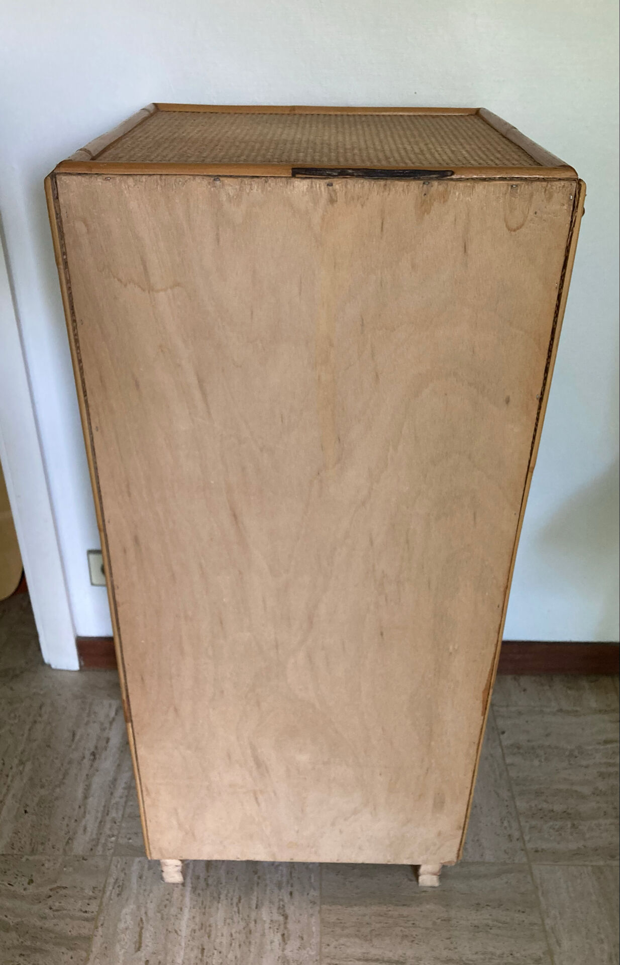 Vintage rattan chest of drawers with 6 drawers