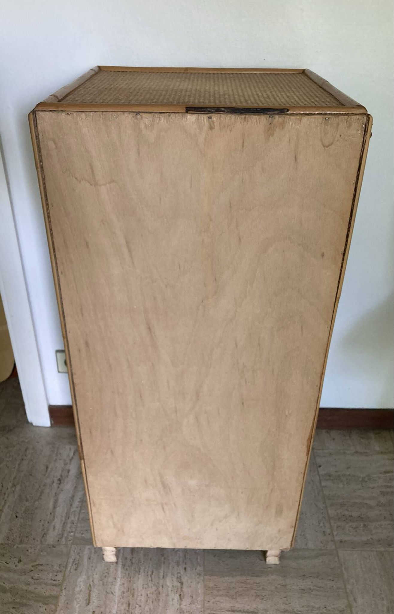 Vintage rattan chest of drawers with 6 drawers