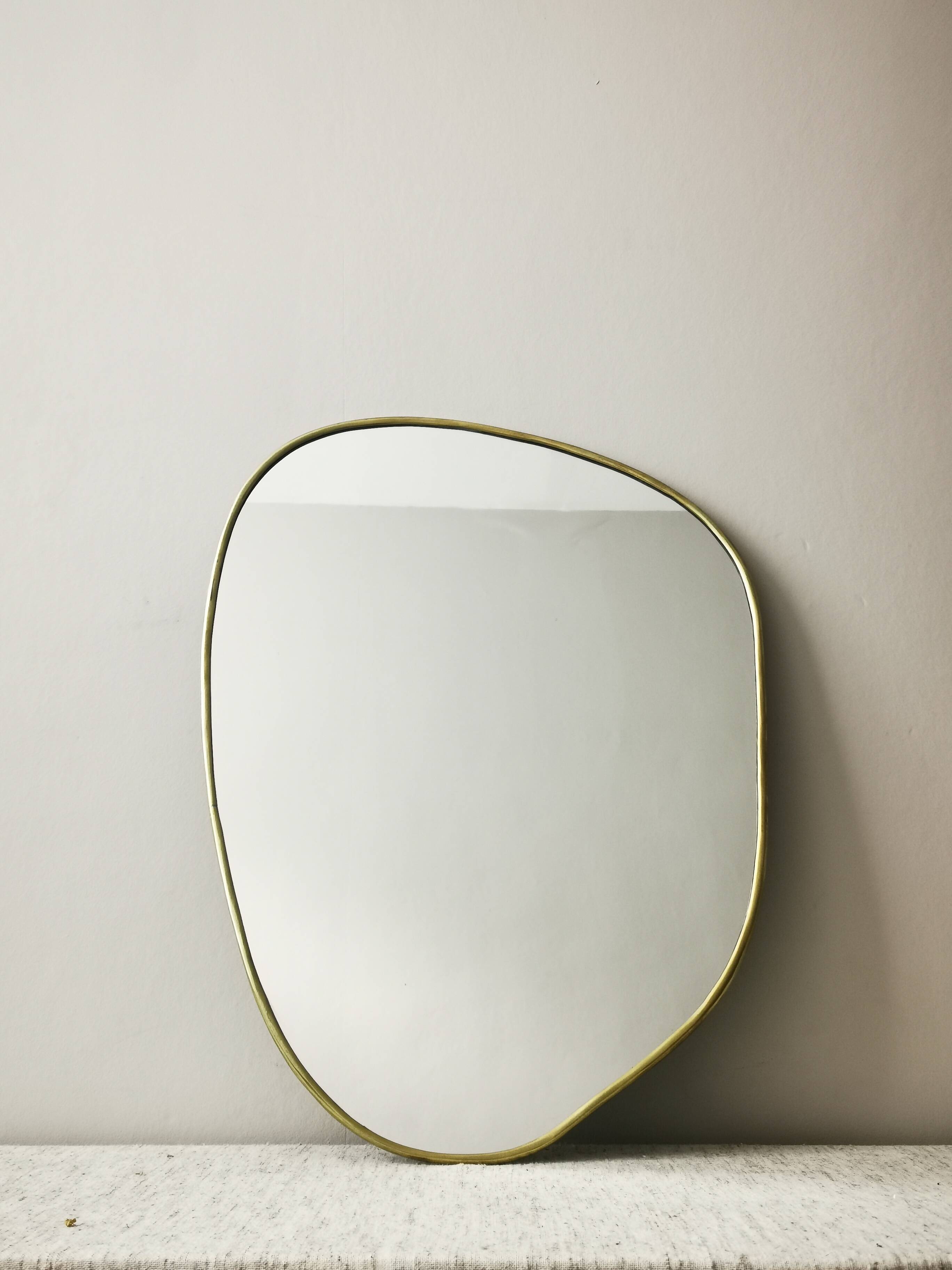 Gilded brass mirror 51 cm