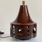 Lamp in ceramic double lighting and fabric