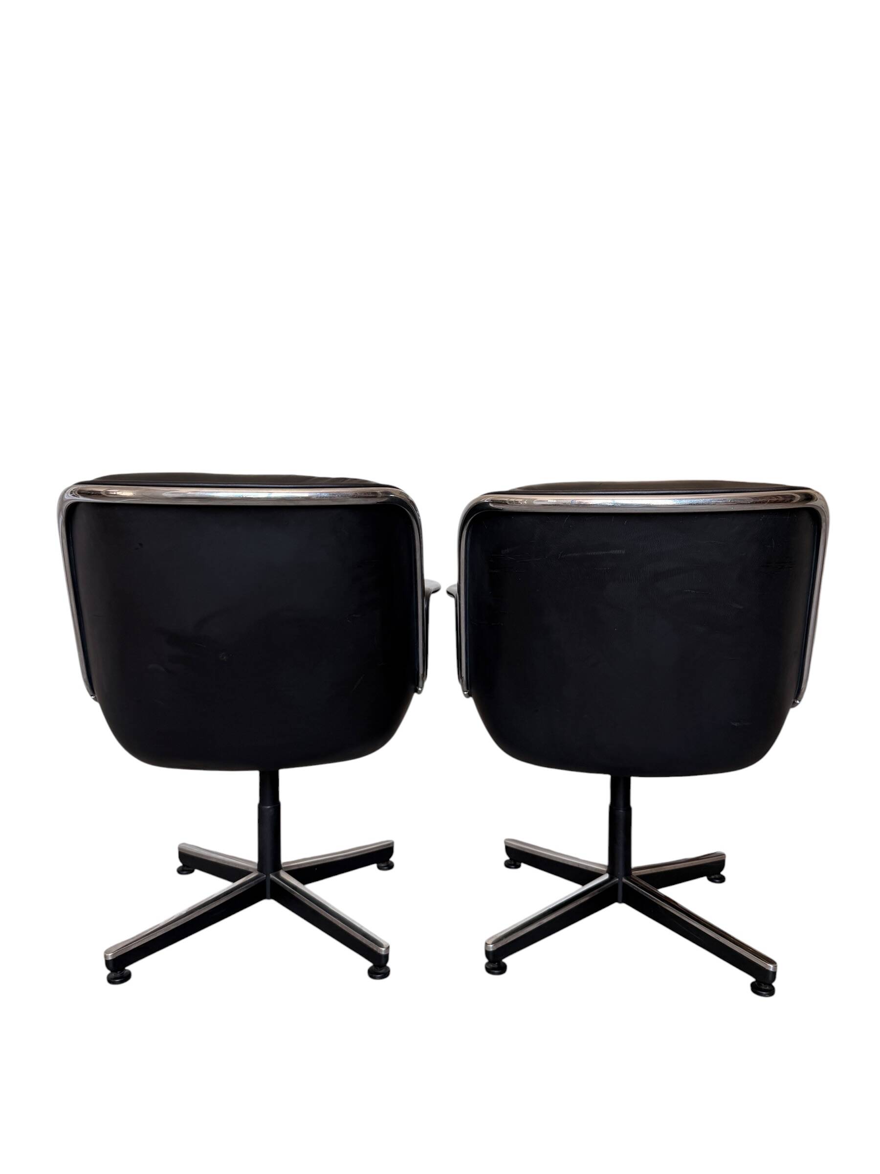 Paire de Fauteuils "Executive" Pollock pour Knoll - Cuir Noir