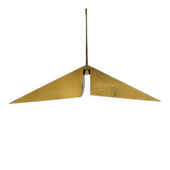 Vereinigte Werkstätten. Lampe à suspension/plafonnier en laiton de Vereinigte Werkstätten, Allemagne, années 1970.