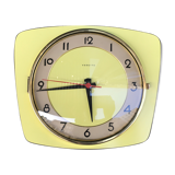 Vintage clock star Formica yellow wall pendulum