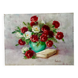 Vintage Still-Life "Peonies" Oil Painting