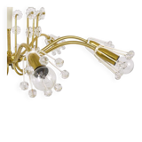Unusual brass and crystal chandelier by Emil Stejnar, Rupert Nikoll, Austria, 1950s.