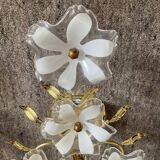 Pair of vintage golden sconces and lucite flowers