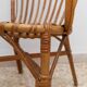 Chaise en osier et rotin vintage, fauteuil de style floridien des années 50 fabriqué en Italie, tan naturel.