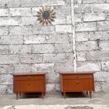 Pair of bedside tables, end of vintage sofa, old 1950