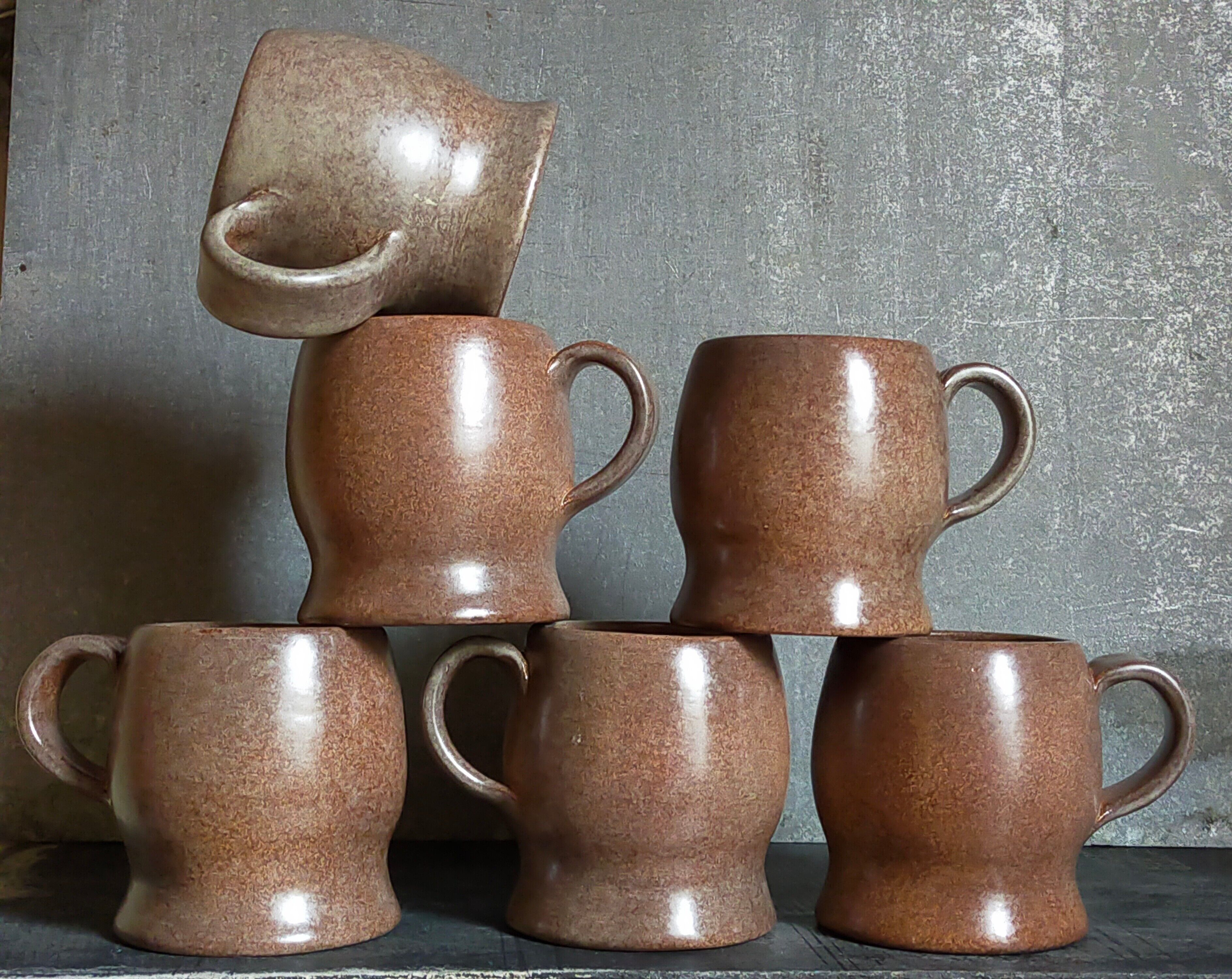 Six chopes céramiques de Max Idlas années 60