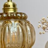 Vintage amber glass globe walker