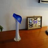 Murano glass vase twisted flower neck