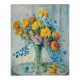 Tableau ancien - Bouquet de fleurs dans vase en verre