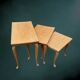 Nest of solid wood tables with cabriole legs in Louis XV style – 1950s-60s
