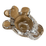 Old vintage vannes crystal bear shaped pocket ashtray