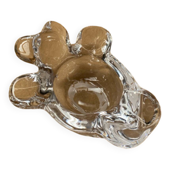 Ancien cendrier vide poche forme ourson en cristal de vannes vintage