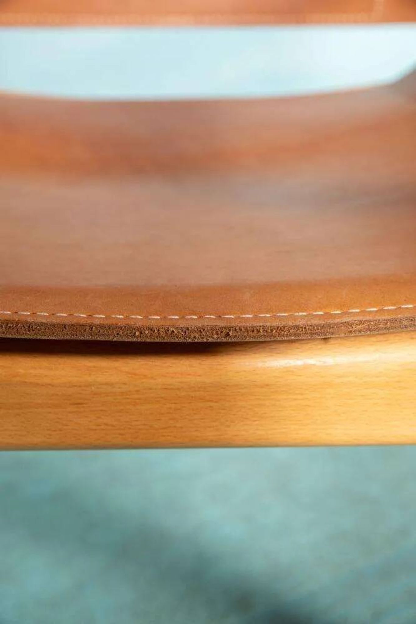 Danish safari chair in beech wood and leather from the 1970s.