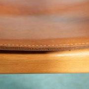 Danish safari chair in beech wood and leather from the 1970s.