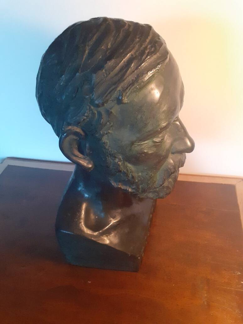 Large plaster bust of Louis Pasteur