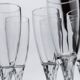 Set of 10 Clear Glass Wine/Champagne Glasses with Swirled Stem - Vintage Italian 1980s Crystal
